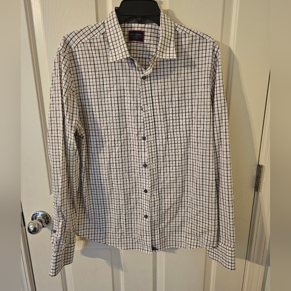 Untuckit Mens Long Sleeve Slim Fit Wrinkle Free Button Up Shirt Size L